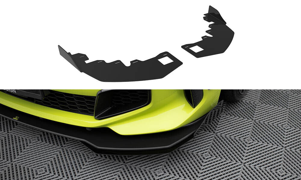 Frontlippen Flaps passend für BMW 1er M-Paket / M135i / 128ti F40 schwarz Hochglanz