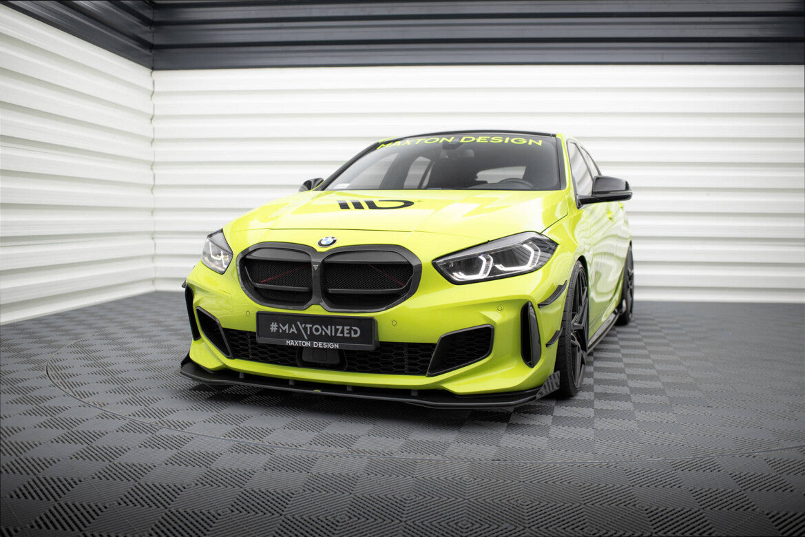 Frontlippen Flaps passend für BMW 1er M-Paket / M135i / 128ti F40 schwarz Hochglanz