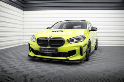 Frontlippen Flaps passend für BMW 1er M-Paket / M135i / 128ti F40 schwarz Hochglanz