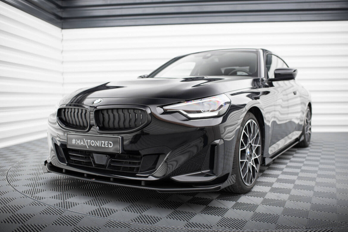 Frontlippen Flaps passend für BMW 2 Coupe G42 schwarz Hochglanz