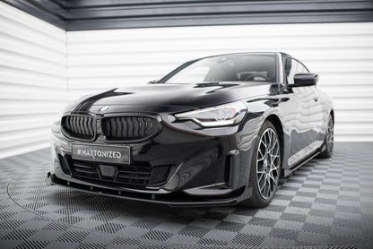 Frontlippen Flaps passend für BMW 2 Coupe G42 schwarz Hochglanz