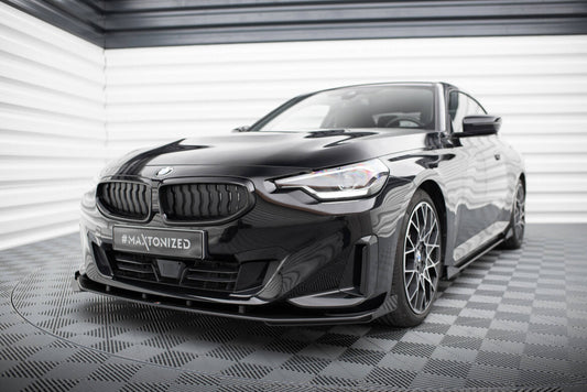 Frontlippen Flaps passend für BMW 2 Coupe G42 schwarz Hochglanz