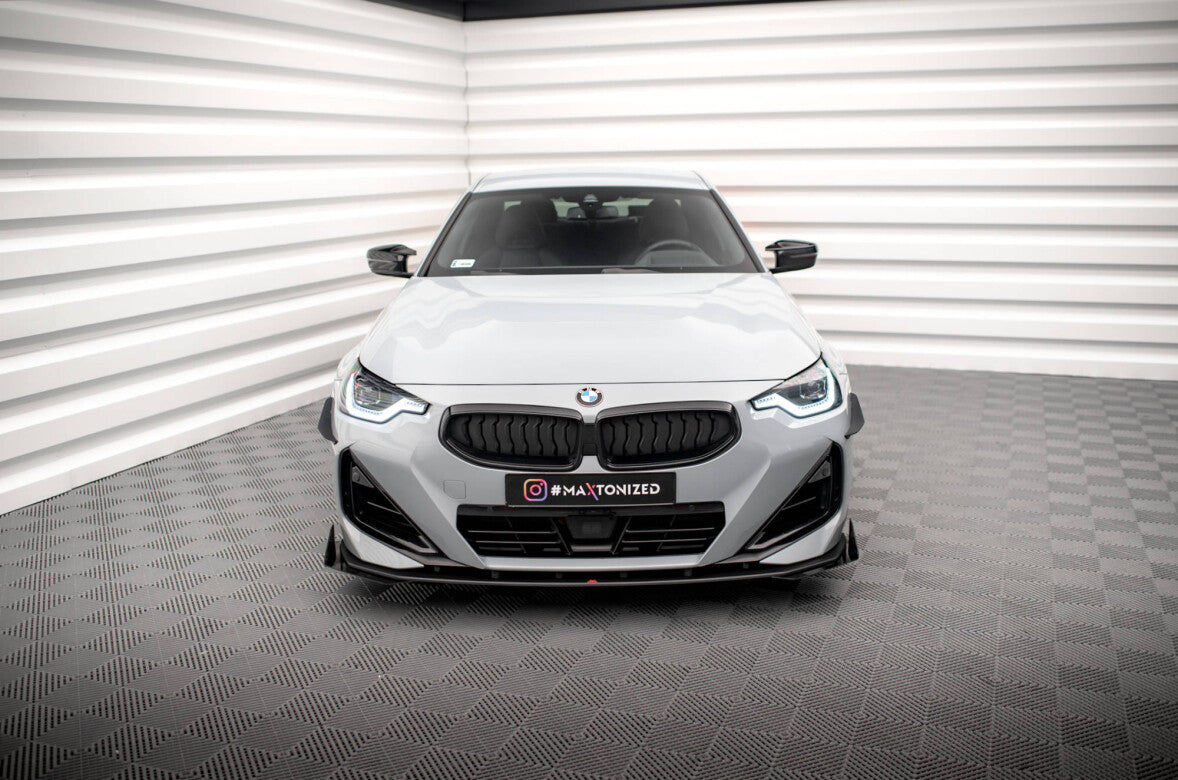 Frontlippen Flaps passend für BMW 2 Coupe M-Paket / M240i G42 schwarz Hochglanz