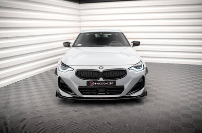 Frontlippen Flaps passend für BMW 2 Coupe M-Paket / M240i G42 schwarz Hochglanz