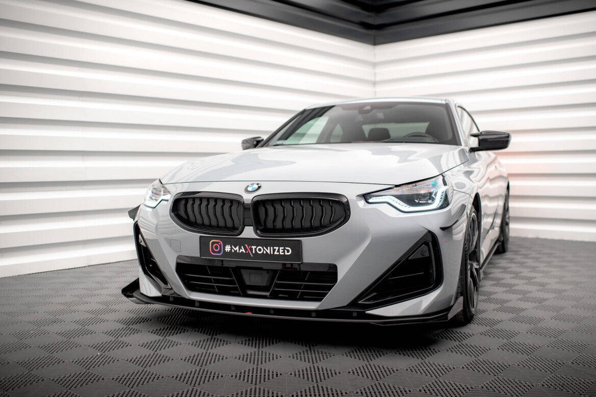 Frontlippen Flaps passend für BMW 2 Coupe M-Paket / M240i G42 schwarz Hochglanz