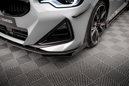 Frontlippen Flaps passend für BMW 2 Coupe M-Paket / M240i G42 schwarz Hochglanz