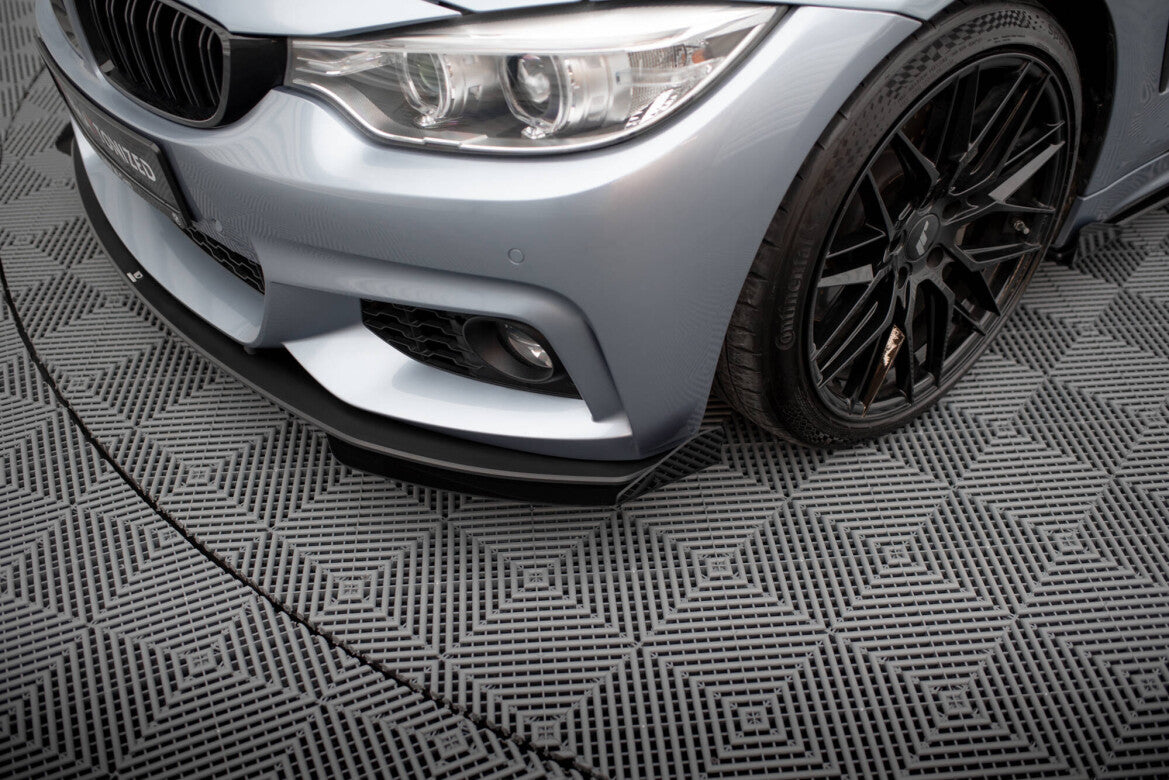 Frontlippen Flaps passend für BMW 4er Coupe / Gran Coupe / Cabrio M-Paket F32 / F36 / F33 schwarz Hochglanz