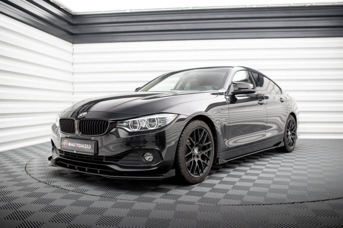 Frontlippen Flaps passend für BMW 4er Gran Coupe F36 schwarz Hochglanz