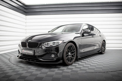 Frontlippen Flaps passend für BMW 4er Gran Coupe F36 schwarz Hochglanz