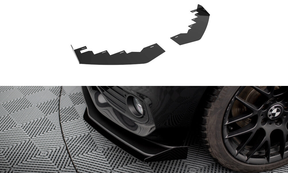 Frontlippen Flaps passend für BMW 4er Gran Coupe F36 schwarz Hochglanz