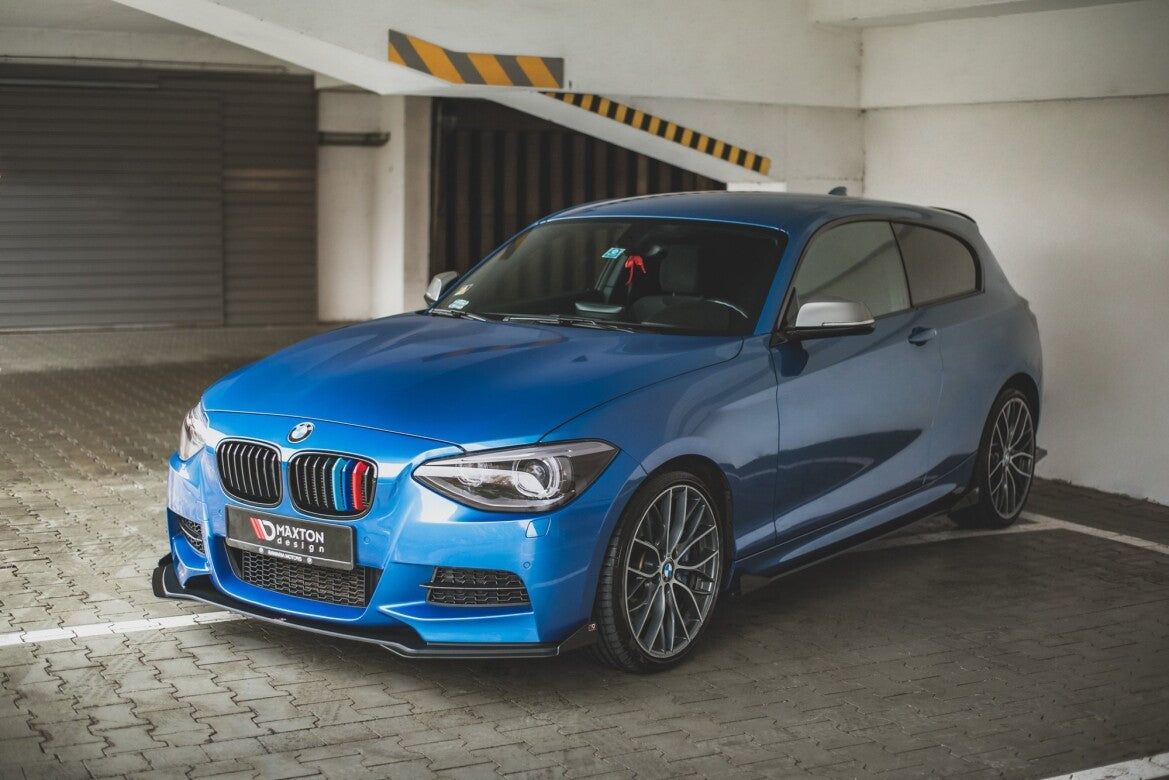 Frontlippen Flaps passend für BMW M135i F20 schwarz Hochglanz