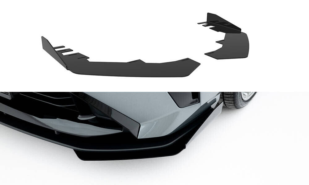Frontlippen Flaps passend für BMW M135i F70 schwarz Hochglanz
