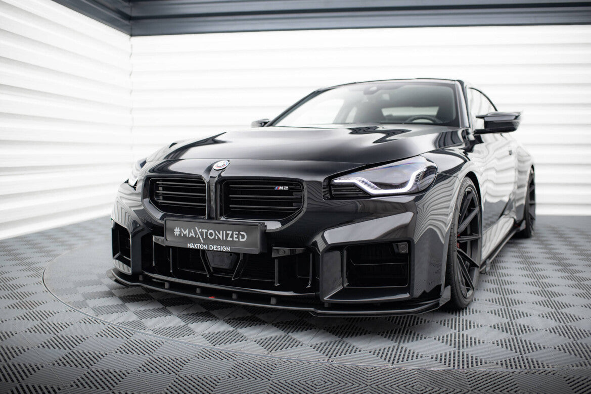 Frontlippen Flaps passend für BMW M2 G87 schwarz Hochglanz