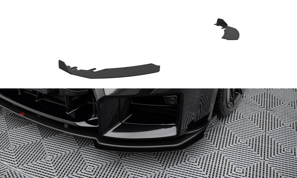 Frontlippen Flaps passend für BMW M2 G87 schwarz Hochglanz