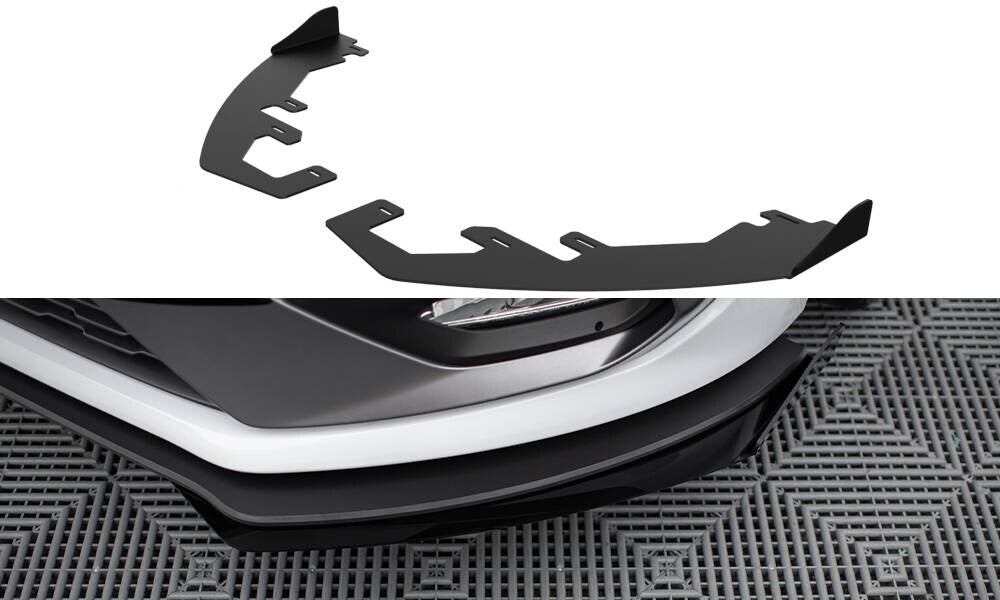 Frontlippen Flaps passend für Ford Fiesta Mk8 ST / ST-Line schwarz Hochglanz