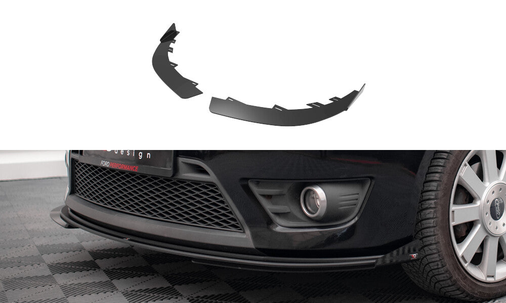 Frontlippen Flaps passend für Ford Fiesta ST Mk6 schwarz Hochglanz