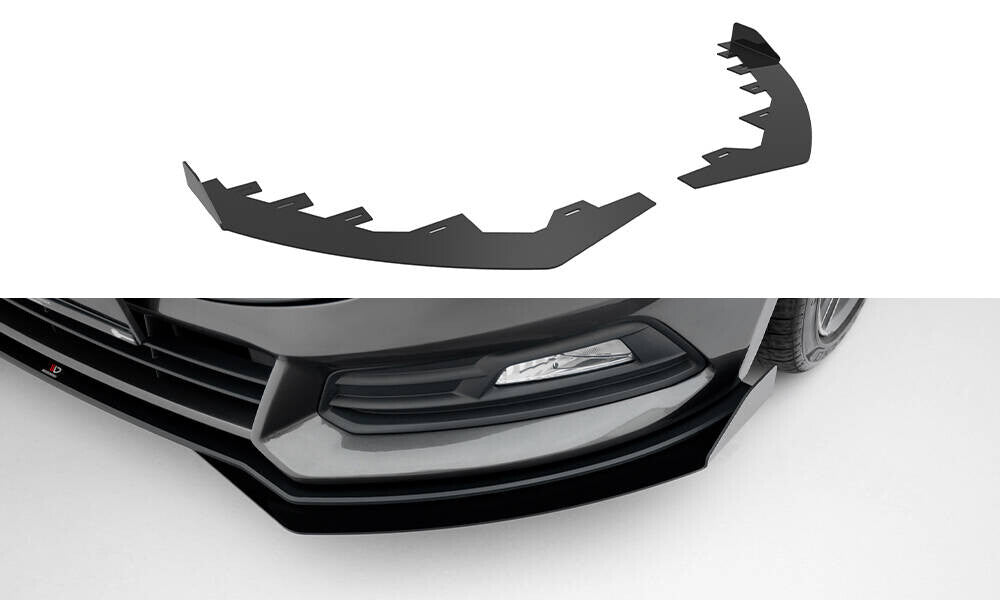 Frontlippen Flaps passend für Ford Focus ST Mk3 FL schwarz Hochglanz