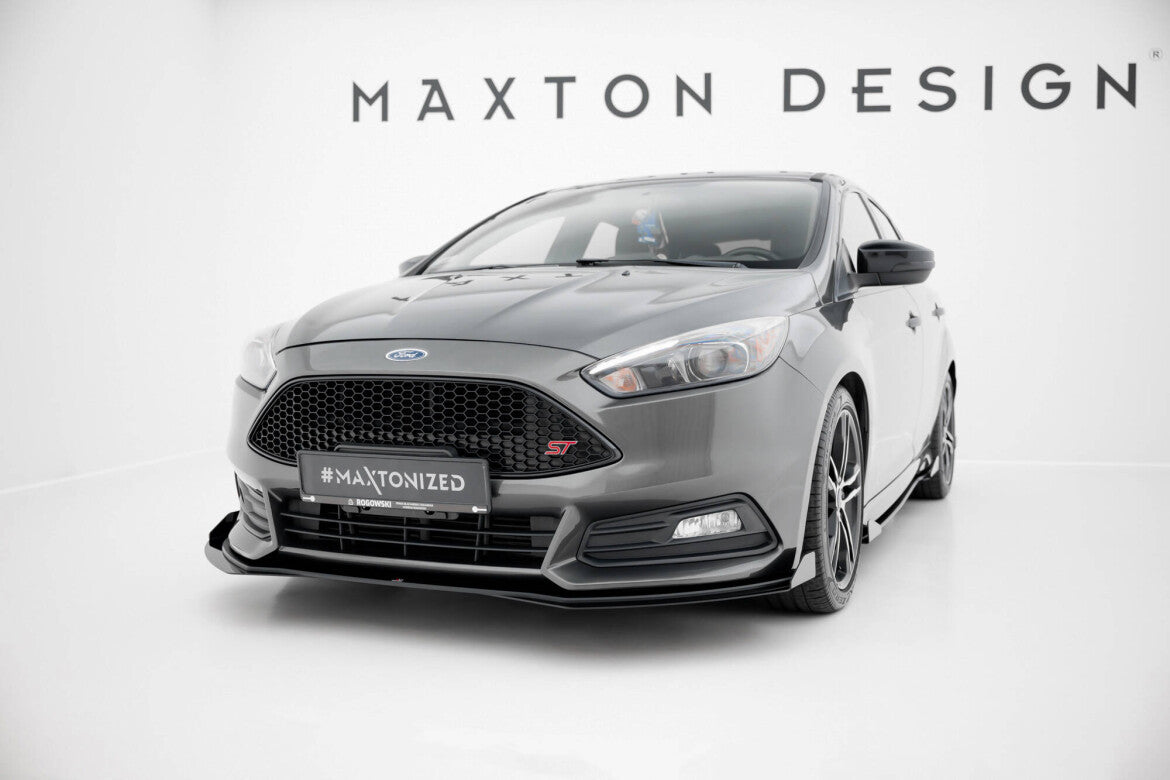 Frontlippen Flaps passend für Ford Focus ST Mk3 FL schwarz Hochglanz