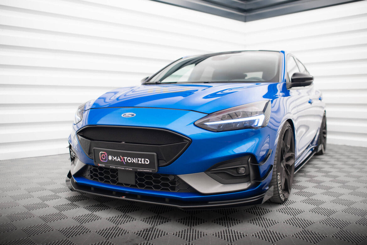 Frontlippen Flaps passend für Ford Focus ST / ST-Line Mk4 schwarz Hochglanz