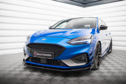 Frontlippen Flaps passend für Ford Focus ST / ST-Line Mk4 schwarz Hochglanz