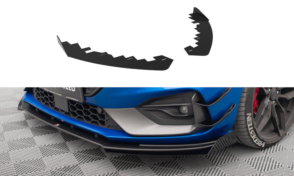 Frontlippen Flaps passend für Ford Focus ST / ST-Line Mk4 schwarz Hochglanz
