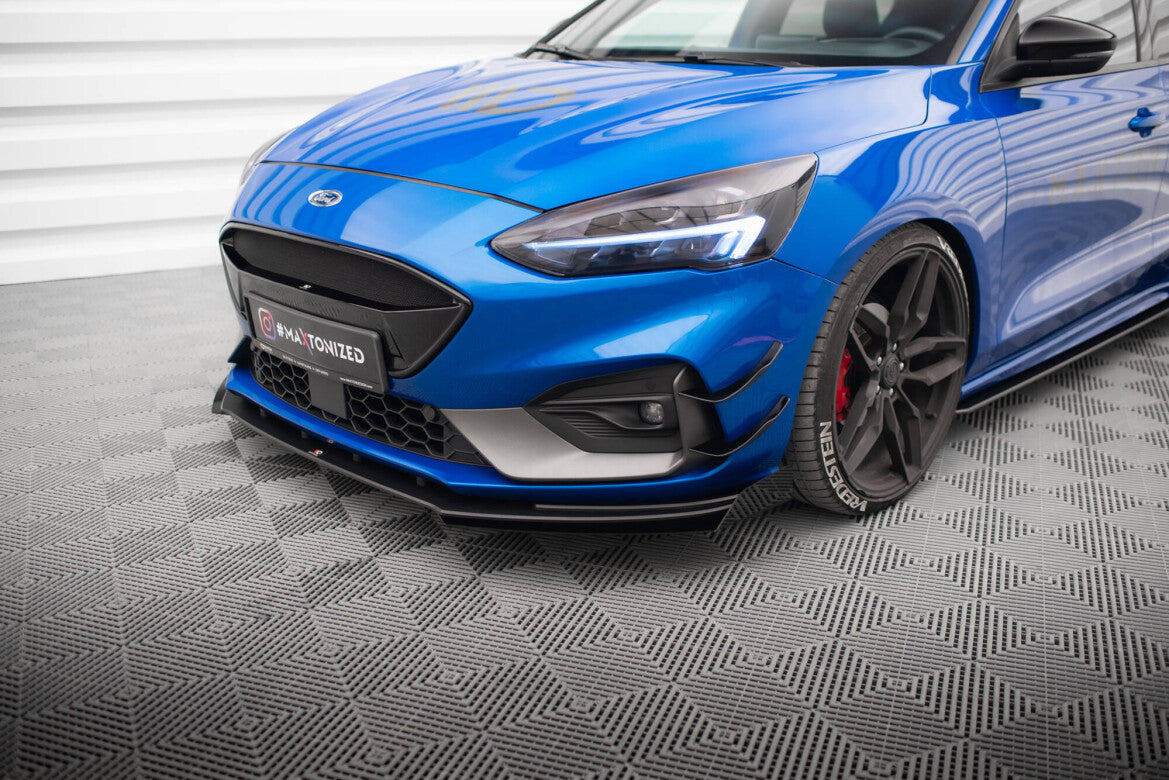 Frontlippen Flaps passend für Ford Focus ST / ST-Line Mk4 schwarz Hochglanz