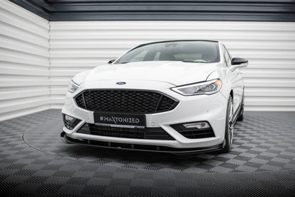 Frontlippen Flaps passend für Ford Mondeo Sport Mk5 FL / Fusion Sport Mk2 FL schwarz Hochglanz