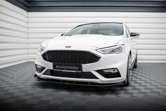 Frontlippen Flaps passend für Ford Mondeo Sport Mk5 FL / Fusion Sport Mk2 FL schwarz Hochglanz