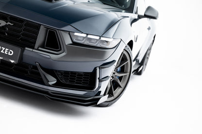 Frontlippen Flaps passend für Ford Mustang Dark Horse Mk7 schwarz Hochglanz