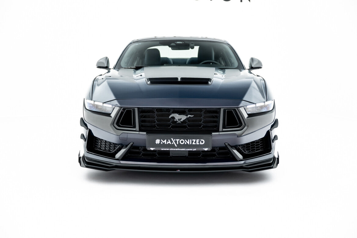 Frontlippen Flaps passend für Ford Mustang Dark Horse Mk7 schwarz Hochglanz