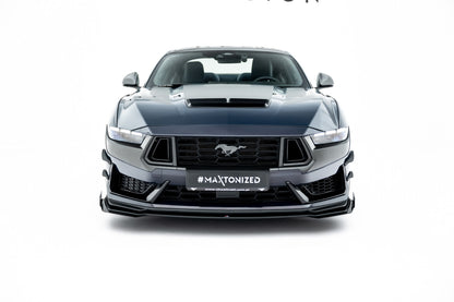 Frontlippen Flaps passend für Ford Mustang Dark Horse Mk7 schwarz Hochglanz