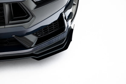 Frontlippen Flaps passend für Ford Mustang Dark Horse Mk7 schwarz Hochglanz
