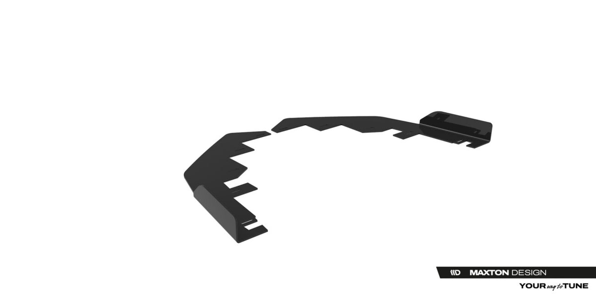 Frontlippen Flaps passend für Ford Mustang Dark Horse Mk7 schwarz Hochglanz