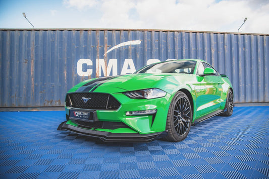Frontlippen Flaps passend für Ford Mustang GT Mk6 FL schwarz Hochglanz