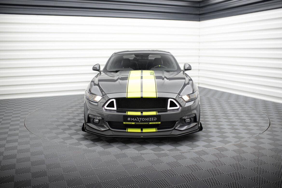 Frontlippen Flaps passend für Ford Mustang GT Mk6 schwarz Hochglanz