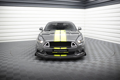 Frontlippen Flaps passend für Ford Mustang GT Mk6 schwarz Hochglanz