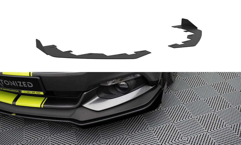 Frontlippen Flaps passend für Ford Mustang GT Mk6 schwarz Hochglanz
