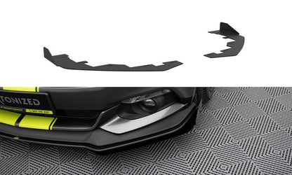 Frontlippen Flaps passend für Ford Mustang GT Mk6 schwarz Hochglanz