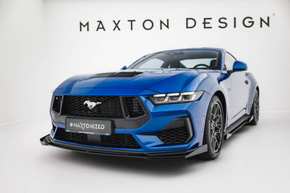 Frontlippen Flaps passend für Ford Mustang GT Mk7 schwarz Hochglanz