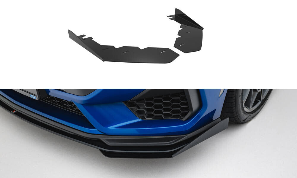 Frontlippen Flaps passend für Ford Mustang GT Mk7 schwarz Hochglanz