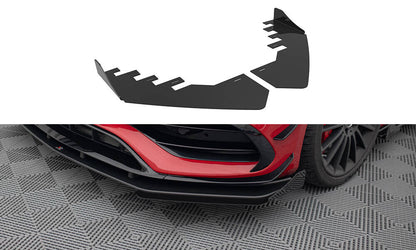 Frontlippen Flaps passend für Mercedes A 45 AMG W176 FL schwarz Hochglanz