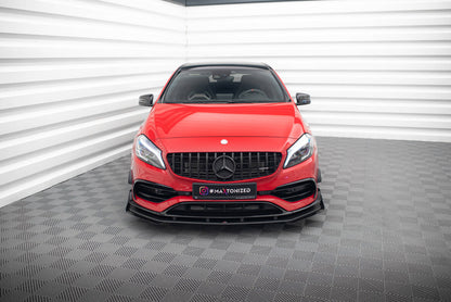 Frontlippen Flaps passend für Mercedes A 45 AMG W176 FL schwarz Hochglanz