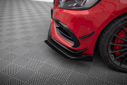 Frontlippen Flaps passend für Mercedes A 45 AMG W176 FL schwarz Hochglanz