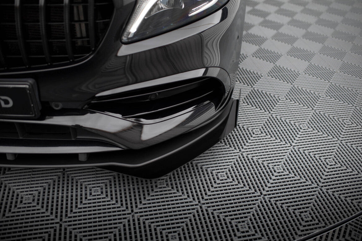 Frontlippen Flaps passend für Mercedes A AMG-Line W176 FL schwarz Hochglanz