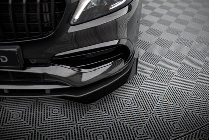 Frontlippen Flaps passend für Mercedes A AMG-Line W176 FL schwarz Hochglanz