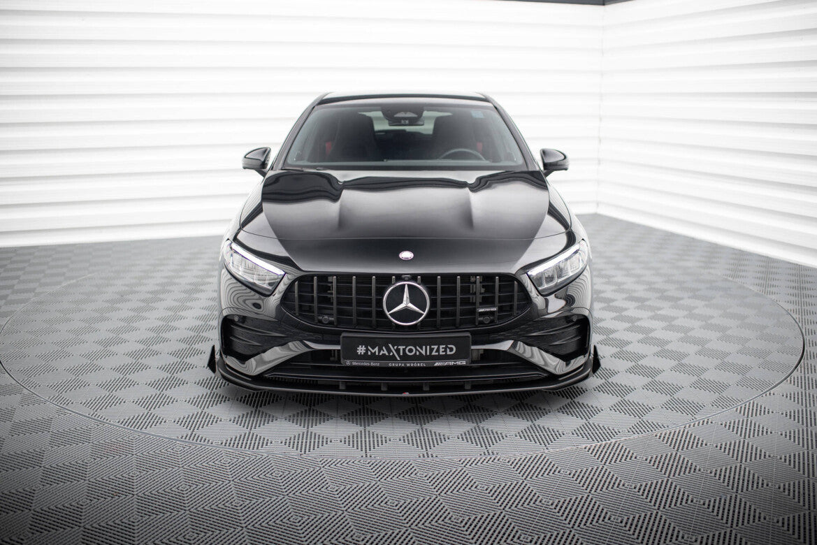 Frontlippen Flaps passend für Mercedes-AMG A35 W177 FL schwarz Hochglanz