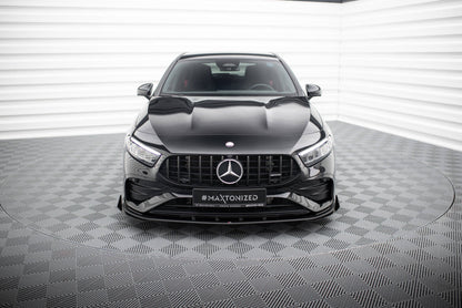 Frontlippen Flaps passend für Mercedes-AMG A35 W177 FL schwarz Hochglanz