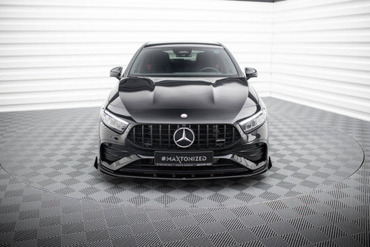 Frontlippen Flaps passend für Mercedes-AMG A35 W177 FL schwarz Hochglanz