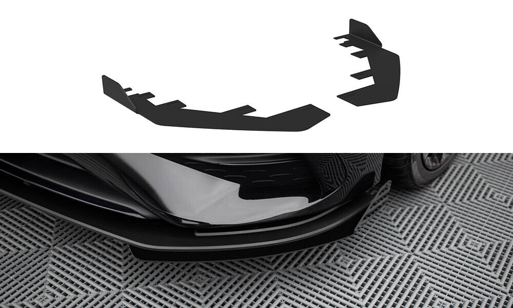 Frontlippen Flaps passend für Mercedes-AMG A35 W177 FL schwarz Hochglanz