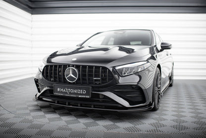 Frontlippen Flaps passend für Mercedes-AMG A35 W177 FL schwarz Hochglanz